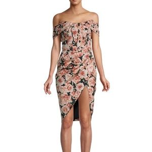 Lavish Alice: Floral Off-The-Shoulder Sheath Dress